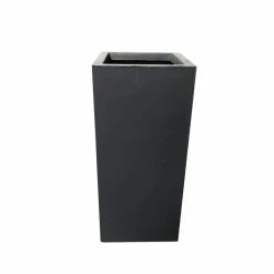 KANTE 28 in. H Square Charcoal Concrete/Fiberglass Indoor Outdoor Modern Tall Planter -VIGORO Sales charcoal kante plant pots osf0002c c60121 c3 1000