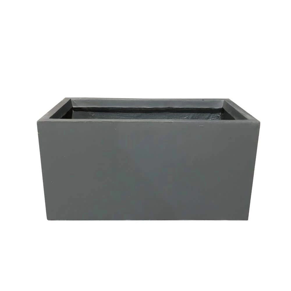 KANTE 23 in. L Rectangular Charcoal Concrete/Fiberglass Indoor Outdoor Elegant Planter 5 KANTE 23 in. L Rectangular Charcoal Concrete/Fiberglass Indoor Outdoor Elegant Planter - Image 3