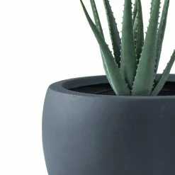 KANTE 8 in. H Charcoal Concrete and Fiberglass Round Bowl Planter, Outdoor Indoor Large Planters Pots with Drainage -VIGORO Sales charcoal kante plant pots rc0049a c60121 44 1000
