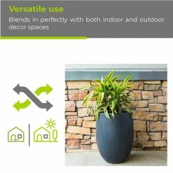 KANTE 21.7 in. Tall Charcoal Lightweight Concrete Round Outdoor Planter -VIGORO Sales charcoal kante plant pots rc0066a c60121 44 1000