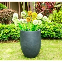 KANTE 21.7 in. Tall Charcoal Lightweight Concrete Round Outdoor Planter -VIGORO Sales charcoal kante plant pots rc0066a c60121 c3 1000