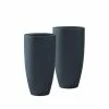 KANTE 13.39 in. x 23.62 in. Round Charcoal Finish Lightweight Concrete and Fiberglass Planters with Drainage Holes (Set of 2) -VIGORO Sales charcoal kante plant pots rc0099a2 c60121 64 1000