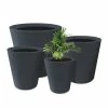 KANTE 20.9", 17.7", 15" & 12.6"H Cylindrical Charcoal Finish Lightweight Concrete Modern Planters Set of 4, Outdoor Indoor -VIGORO Sales charcoal kante plant pots rc0154bcde c60121 64 1000