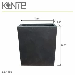 KANTE 26.8 in. Tall Charcoal Lightweight Concrete Modern Long and High Rectangle Planter 12 KANTE 26.8 in. Tall Charcoal Lightweight Concrete Modern Long and High Rectangle Planter -VIGORO Sales charcoal kante plant pots rf0111a c60121 c3 1000