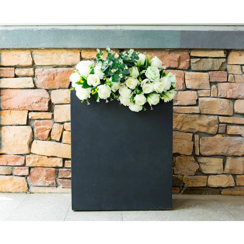 KANTE 26.8 in. Tall Charcoal Lightweight Concrete Modern Long and High Rectangle Planter 4 KANTE 26.8 in. Tall Charcoal Lightweight Concrete Modern Long and High Rectangle Planter - Image 2
