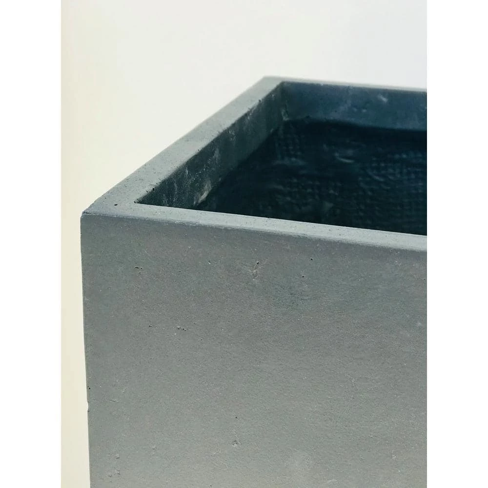 KANTE 26.8 in. Tall Charcoal Lightweight Concrete Modern Long and High Rectangle Planter 9 KANTE 26.8 in. Tall Charcoal Lightweight Concrete Modern Long and High Rectangle Planter - Image 7