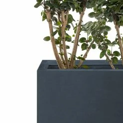 KANTE 23.6" and 19.4"L Rectangular Charcoal Finish Lightweight Concrete Long Planter w/ Drainage Hole Set of 2 Outdoor/Indoor -VIGORO Sales charcoal kante plant pots rf0146sa c60121 4f 1000
