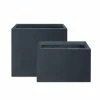 KANTE 23.6" and 19.4"L Rectangular Charcoal Finish Lightweight Concrete Long Planter w/ Drainage Hole Set of 2 Outdoor/Indoor -VIGORO Sales charcoal kante plant pots rf0146sa c60121 64 1000