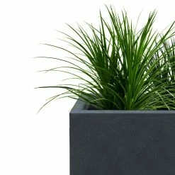 KANTE 11.81 x 11.81 in. Square Charcoal Lightweight Concrete and Weather Resistant Fiberglass Planter w/Drainage Hole -VIGORO Sales charcoal kante plant pots rf0221b c60121 1f 1000