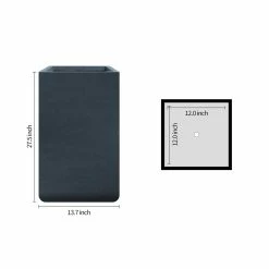 KANTE 27.6 in. H Square Charcoal Concrete and Fiberglass Tall Planter Outdoor Indoor Lightweight Plant Pots -VIGORO Sales charcoal kante plant pots rf0222c c60121 76 1000