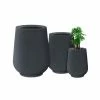 KANTE 26.5 in., 20 in. & 13.1 in. H Round Charcoal Concrete Tall Planters (Set of 3), Outdoor Indoor Large with Drainage Holes -VIGORO Sales charcoal kante plant pots rf2015023abc c60121 64 1000