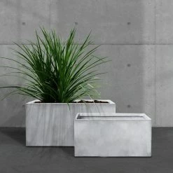 KANTE 31" and 23"L Rectangular Large Concrete Long Box Planters Set of 2, Outdoor/Indoor Strong UV Resistant w/Drainage Holes -VIGORO Sales concrete kante plant pots rf0104ab c81921 1f 1000