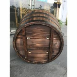 Vigoro 25.98 in. Dia x 16.54 in. H Round Wooden Barrel Planter -VIGORO Sales dark wood vigoro barrel planters hl6642 1d 1000