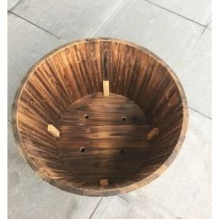 Vigoro 25.98 in. Dia x 16.54 in. H Round Wooden Barrel Planter -VIGORO Sales dark wood vigoro barrel planters hl6642 a0 1000