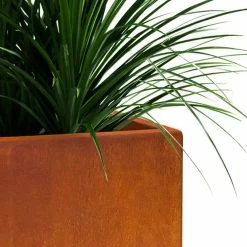 KANTE 16 in. H Faux Weathering Steel Finish Concrete Square, Modern Outdoor/Indoor Lightweight Planter Pot with Drainage Hole -VIGORO Sales faux weathering steel kante plant pots rf0007b c91942 fa 1000