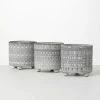 SULLIVANS Gray Geometric Print Cement Pot - Set of 3 -VIGORO Sales gray patterned sullivans plant pots cmt1207 64 1000