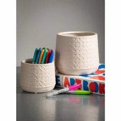 SULLIVANS Gray Ceramic Planter (Set of 2) -VIGORO Sales gray sullivans plant pots cm2943 4f 1000