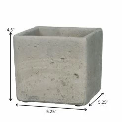 SULLIVANS Gray Cement Square Planter -VIGORO Sales gray sullivans plant pots cmt1091 1f 1000