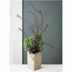 SULLIVANS Gray Cement Square Planter 7 SULLIVANS Gray Cement Square Planter -VIGORO Sales gray sullivans plant pots cmt1092 c3 1000