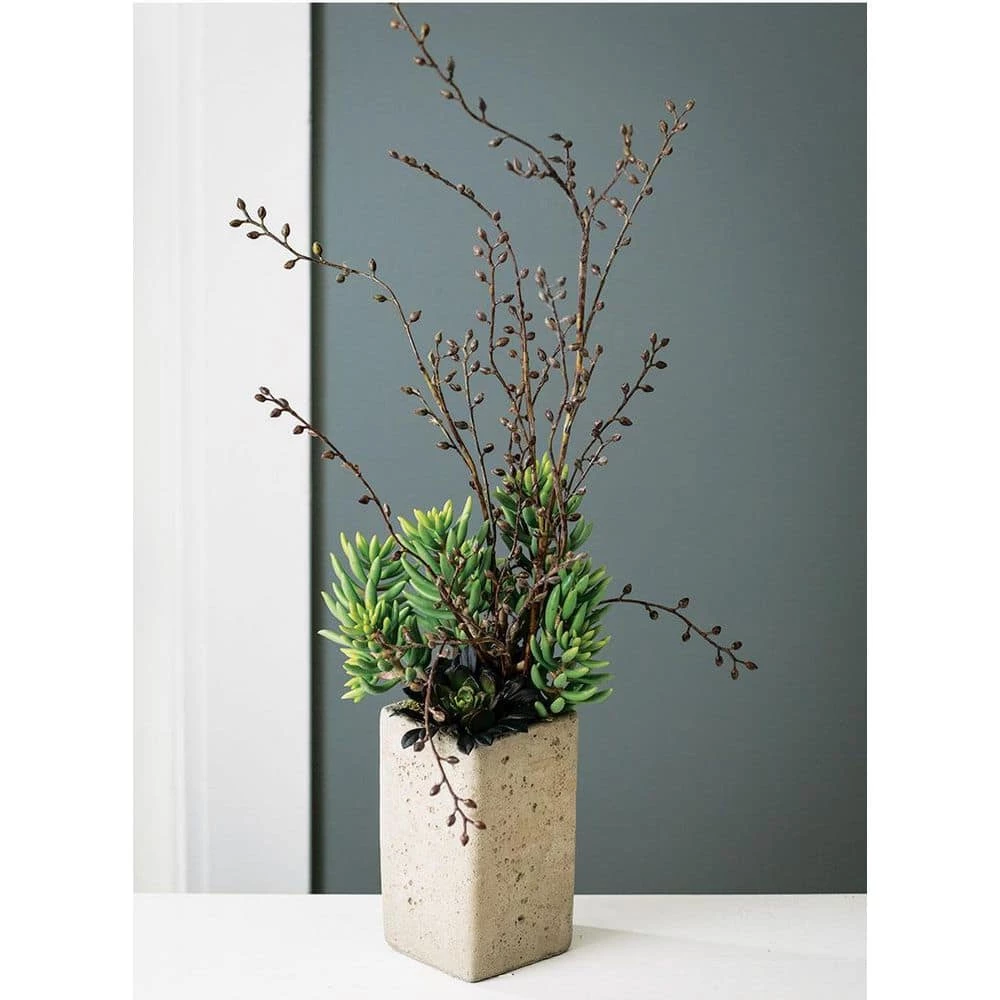 SULLIVANS Gray Cement Square Planter 4 SULLIVANS Gray Cement Square Planter - Image 2