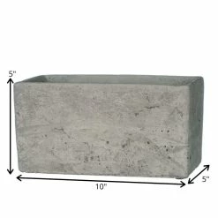 SULLIVANS Gray Cement Rectangular Planter -VIGORO Sales gray sullivans plant pots cmt1094 4f 1000