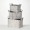 SULLIVANS 9.5 in., 8.5 in. and 7.5 in. Gray Metal Flourish Planter with Handles - (Set of 3)