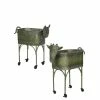 SULLIVANS Green Metal Farm Animal Planters (Set of 2) -VIGORO Sales green sullivans plant pots met1391 64 1000