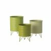 SULLIVANS Green Metal Planters (Set of 3) -VIGORO Sales green sullivans plant pots met1510 64 1000