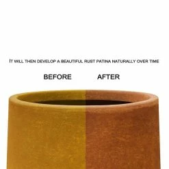 KANTE 16 in. Dia. Round Iron Oxide Concrete Bowl Planter, Outdoor Indoor Large Planter Pot with Drainage Hole -VIGORO Sales iron oxide kante plant pots rc0051b c80621 4f 1000