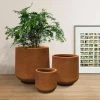 KANTE 17.3 in., 13.4 in., & 10.6 in. H Round Iron Oxide Concrete Planter (Set of 3) Outdoor Indoor Large Pots w/Drainage Holes -VIGORO Sales iron oxide kante plant pots rf2015022bcd c80621 64 1000