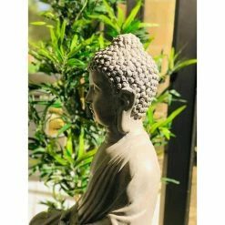 KANTE 25.6 in. H Natural Concrete/Fiberglass Indoor Outdoor Sitting Meditating Zen Buddha Statue -VIGORO Sales kante garden statues osp141006 c80021 44 1000