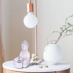 KANTE 6.5 in. H Gray Cement Sitting Buddha Garden Statue Tealight Candle Holder Ornament (2-Pack) -VIGORO Sales kante garden statues sx20200177 1f 1000