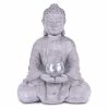 KANTE 14.17 in. H Gray Cement Meditating Buddha Garden Statue Tealight Candle Holder Ornament -VIGORO Sales kante garden statues sx20200179 64 1000