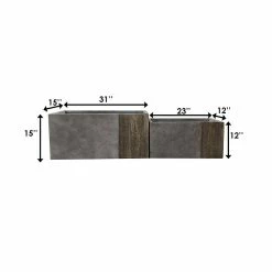 KANTE 31 in and 23 in. L Rectangular Lodgepole Concrete/Fiberglass Indoor Outdoor Elegant Long Planters (Set of 2) -VIGORO Sales lodgepole kante plant pots osf0219ab c81051 44 1000