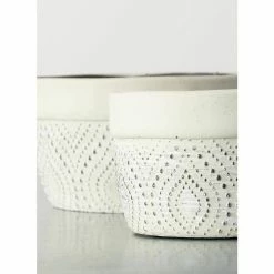 SULLIVANS Multi-Color Cement Dish Garden Pot (Set of 2) -VIGORO Sales multicolor sullivans plant pots cmt1179 4f 1000