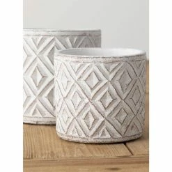 SULLIVANS Multi-Color Cement Patterned Pot (Set of 2) -VIGORO Sales multicolor sullivans plant pots cmt1183 4f 1000
