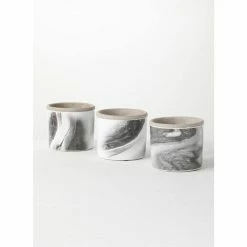 SULLIVANS Multi-Color Cement Fluid Pattern Container (Set of 3) -VIGORO Sales multicolor sullivans plant pots cmt1192 1f 1000