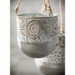 SULLIVANS Multi-Color Metal Hanging Planters (Set of 2) -VIGORO Sales multicolor sullivans plant pots met1676 c3 1000