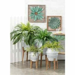 SULLIVANS Multi-Color Metal Planter On Stand (Set of 4) -VIGORO Sales multicolor sullivans plant pots met1686 4f 1000