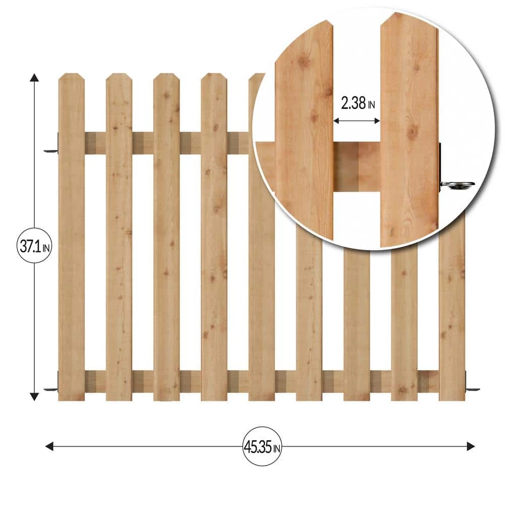 Vigoro 37.1 in. H x 45.35 in. W Cedar Garden Fence Panel 4 Vigoro 37.1 in. H x 45.35 in. W Cedar Garden Fence Panel - Image 2