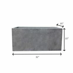 KANTE 31 in. L Rectangular Natural Concrete/Fiberglass Indoor Outdoor Elegant Long Planter -VIGORO Sales natural concrete kante plant pots osf0104b c80021 1f 1000