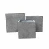 KANTE Set of 3 Lightweight Modern Square Outdoor Planters, 16 in., 12 in. and 10 in. Tall, Natural Concrete -VIGORO Sales natural concrete kante plant pots rf0001abcc80021 64 1000