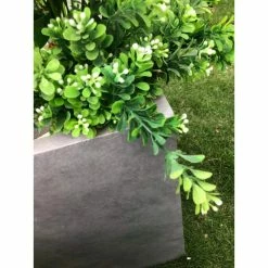 KANTE Set of 3 Lightweight Modern Square Outdoor Planters, 16 in., 12 in. and 10 in. Tall, Natural Concrete -VIGORO Sales natural concrete kante plant pots rf0001abcc80021 76 1000