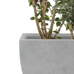 KANTE Square Natural Finish Lightweight Concrete & Weather Resistant Fiberglass Planters with Drainage Holes (Set of 3) -VIGORO Sales natural concrete kante plant pots rf0126abc c80021 1f 1000