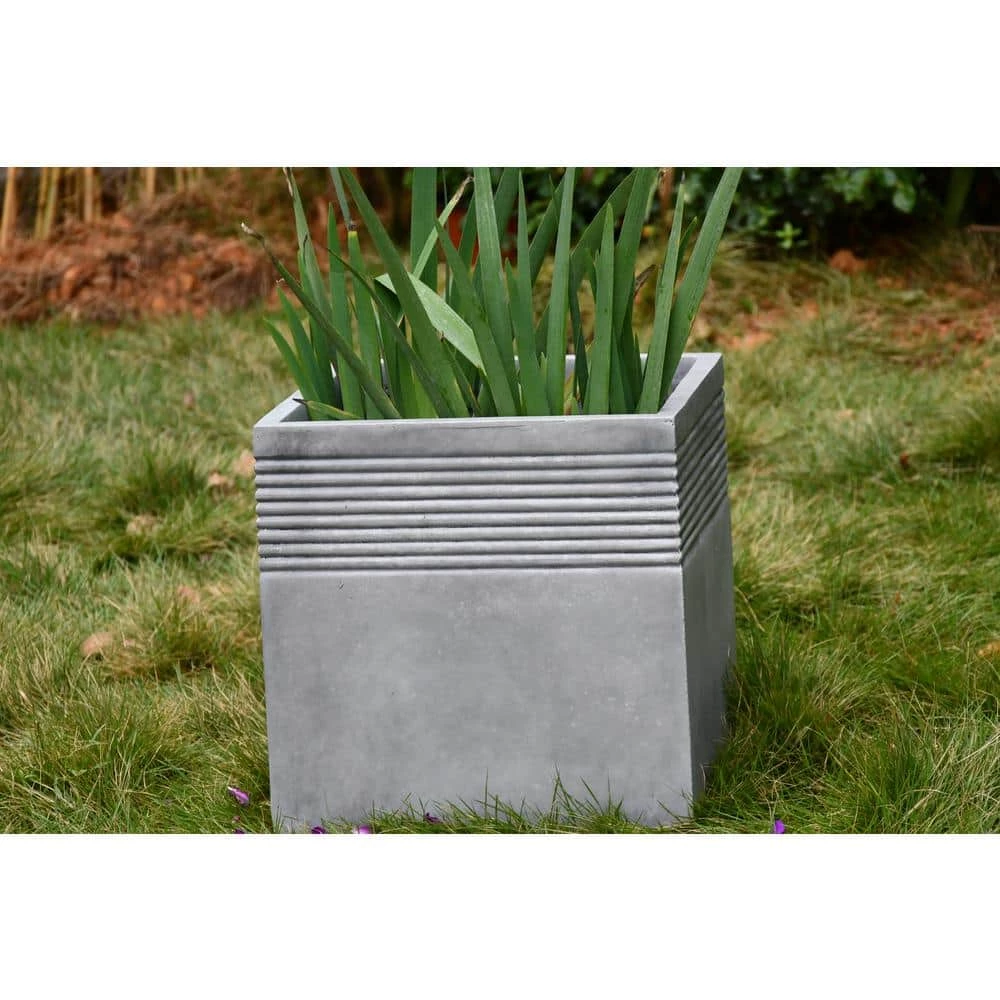KANTE Small 15 in. Tall Natural Lightweight Concrete Modern Square Outdoor Planter 17 KANTE Small 15 in. Tall Natural Lightweight Concrete Modern Square Outdoor Planter - Image 15