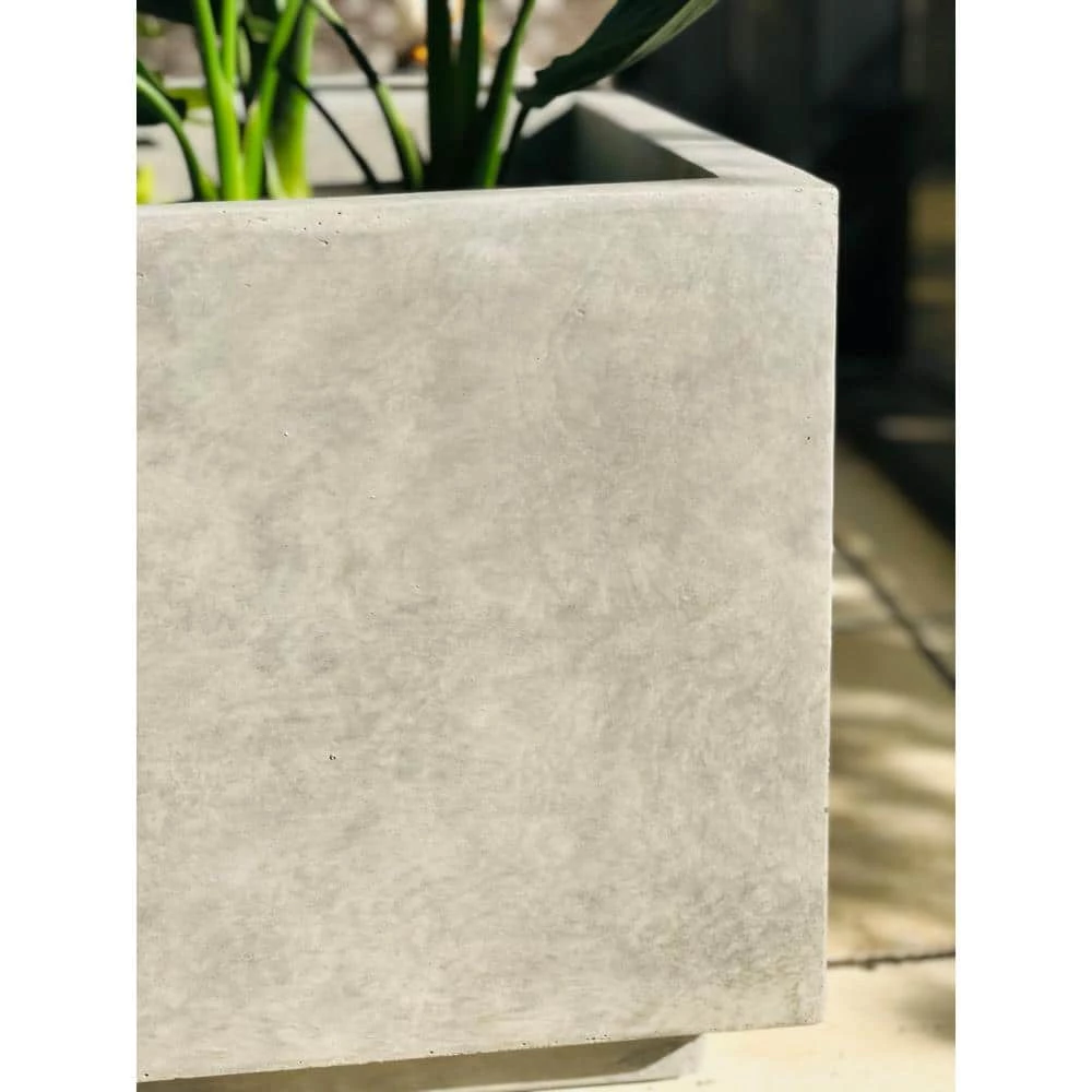 KANTE 37.4 in. L Natural Lightweight Concrete Modern Square Outdoor Planter 7 KANTE 37.4 in. L Natural Lightweight Concrete Modern Square Outdoor Planter - Image 5