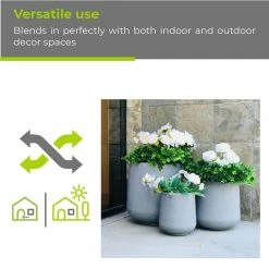 KANTE 17.3 in. Tall Natural Lightweight Concrete Footed Tulip Outdoor Round Planter (Set of 3) -VIGORO Sales natural kante plant pots rf2015022bcd c80021 76 1000