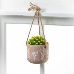 SULLIVANS Terracotta Herb Hanging Ceramic Planters - Set of 3 -VIGORO Sales orange sullivans plant pots cm3008 4f 1000