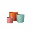 SULLIVANS Multi-Color Ceramic Floral Relief Flower Pot (Set of 3) -VIGORO Sales pink blue orange sullivans plant pots cm2872 64 1000