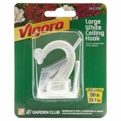 Vigoro 1.75 in. x 1.5 in. x 2.25 in. White Metal Large Ceiling Hook -VIGORO Sales powder coating vigoro plant hangers 542229 40 1000